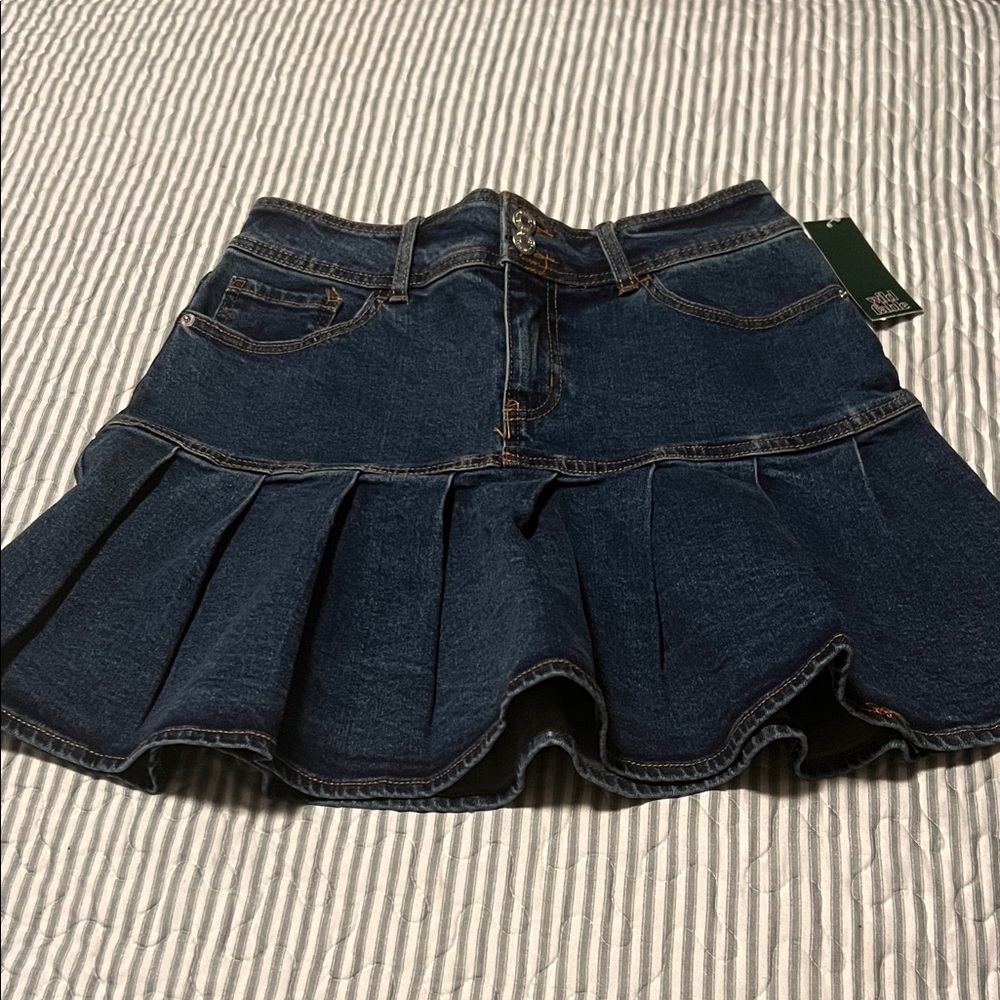 Denim Flared Skirt